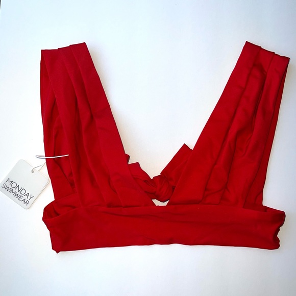NWT Monday Swimwear Aruba top size P/S Red/Paprika - Picture 2 of 6